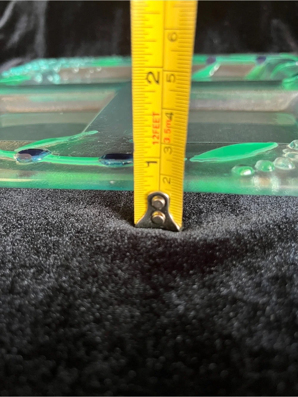 Fused Glass Olive Vine Bubble Divided Serving Platter Dish